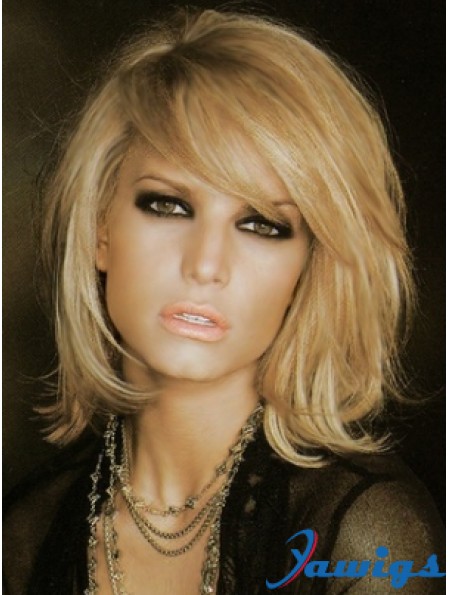 Jessica Simpson Wig Blonde Color Shoulder Length With Bangs