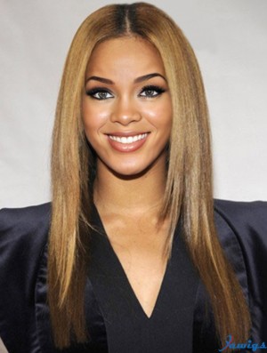 Brown Long Straight Layered Lace Front 18 inch Beyonce Wigs