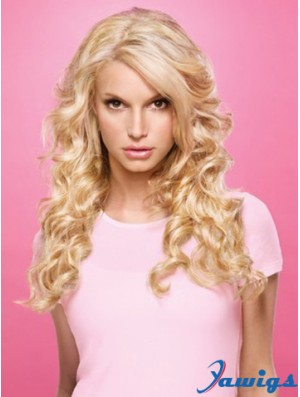 Wavy Lace Front Layered Long Blonde Popular Jessica Simpson Wigs