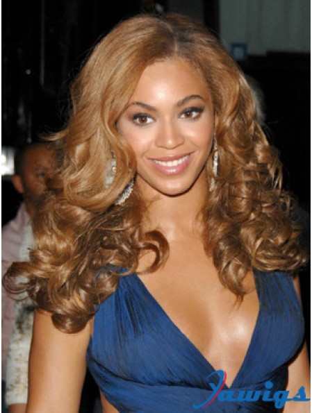 Brown Long Wavy Without Bangs Lace Front 22 inch Beyonce Wigs