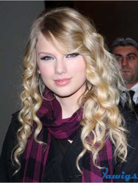 Capless With Bangs Wavy Long Blonde Perfect Taylor Swift Wigs