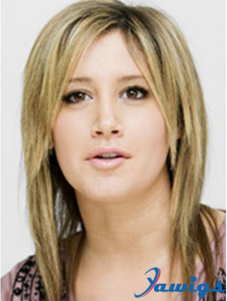 Modern Blonde Shoulder Length Straight 14 inch Layered Ashley Tisdale Wigs