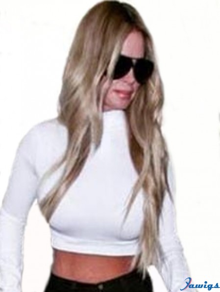 Synthetic Brown 24 inch Without Bangs Wavy Long Lace Front Kim Zolciak Wigs