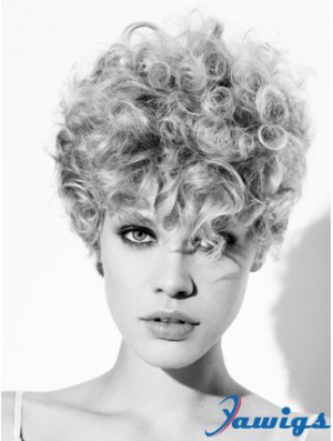 Capless Grey Short Curly 8 inch High Quality Fashion Wigs