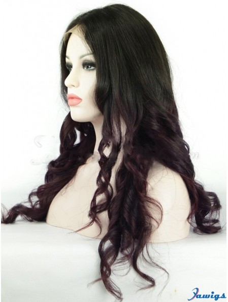 Long Wavy Without Bangs Full Lace 20 inch Flexibility Black Women Wigs