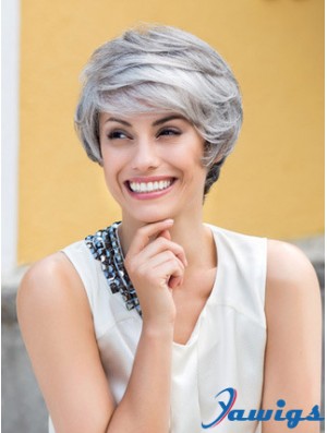 Wavy Lace Front 8 inch Top Short Grey Wigs