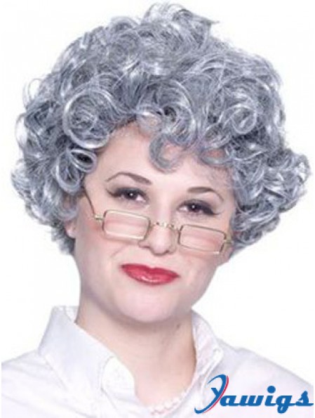 Curly Lace Front 8 inch Best Short Grey Wigs