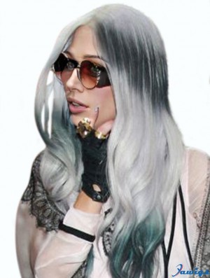 Fashionable Long Wavy 20 inch Synthetic Grey Wigs