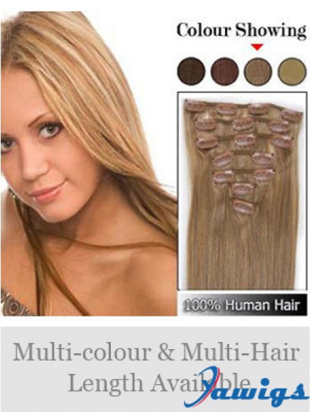 Soft Blonde Straight Remy Human Hair Clip In Hair Extensions