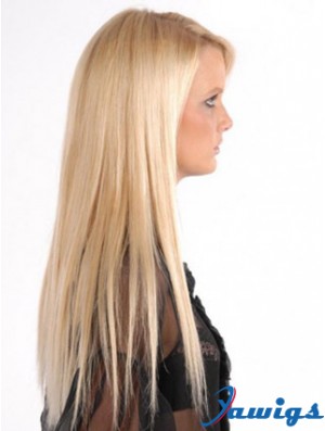 Popular Blonde Straight Remy Human Hair Clip In Hair Extensions