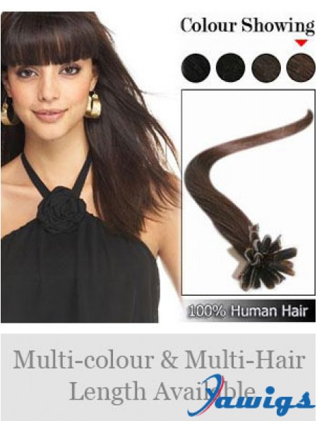 Brown Straight High Quality Nail/U Tip Hair Extensions