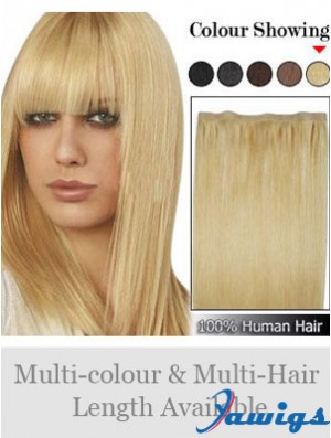 Straight Remy Human Hair Blonde Suitable Weft Extensions