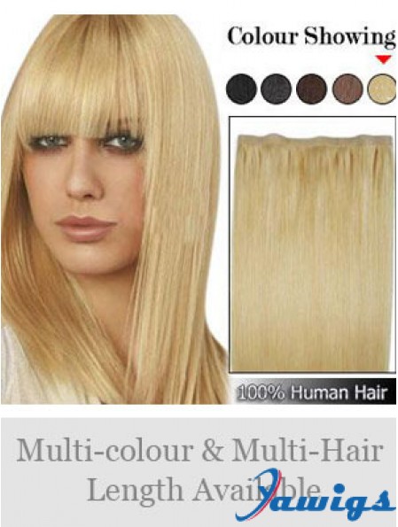 Straight Remy Human Hair Blonde Suitable Weft Extensions