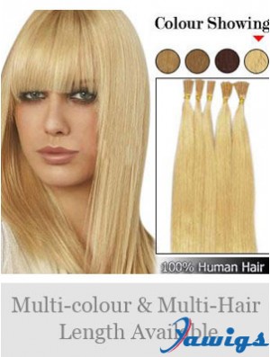 Blonde Straight Stick/I Tip Hair Extensions