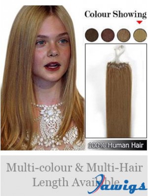 High Quality Brown Straight Micro Loop Ring Hair Extensions