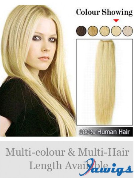 Straight Remy Human Hair Blonde Great Weft Extensions