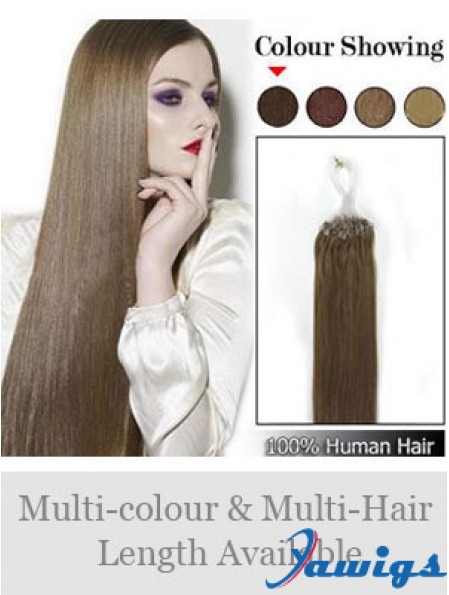 Fabulous Brown Straight Micro Loop Ring Hair Extensions