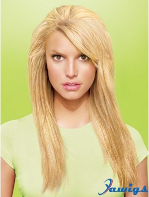 Sleek Blonde Straight Synthetic Clip In Hair Extensions