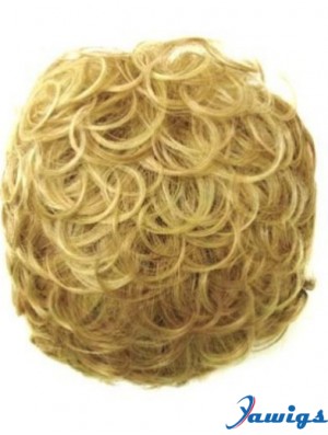 Incredible Blonde Curly Synthetic Clip In Hairpieces