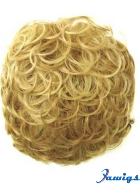 Incredible Blonde Curly Synthetic Clip In Hairpieces