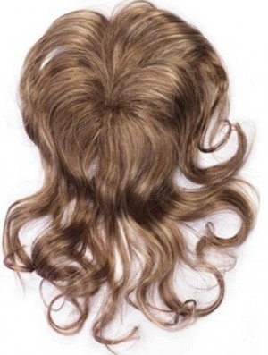 Beautiful Clip In Hairpieces With Synthettic Wavy Style Brown Hair Toppers